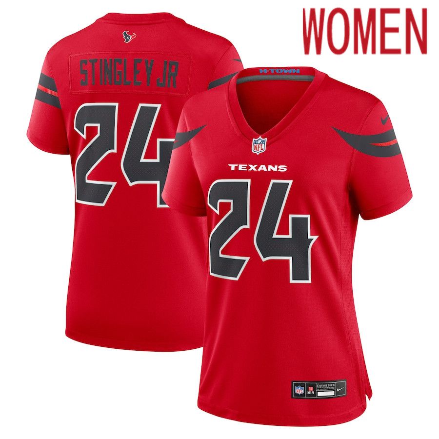 Women Houston Texans #24 Derek Stingley Jr. Nike Red Alternate Game NFL Jersey->women nfl jersey->Women Jersey